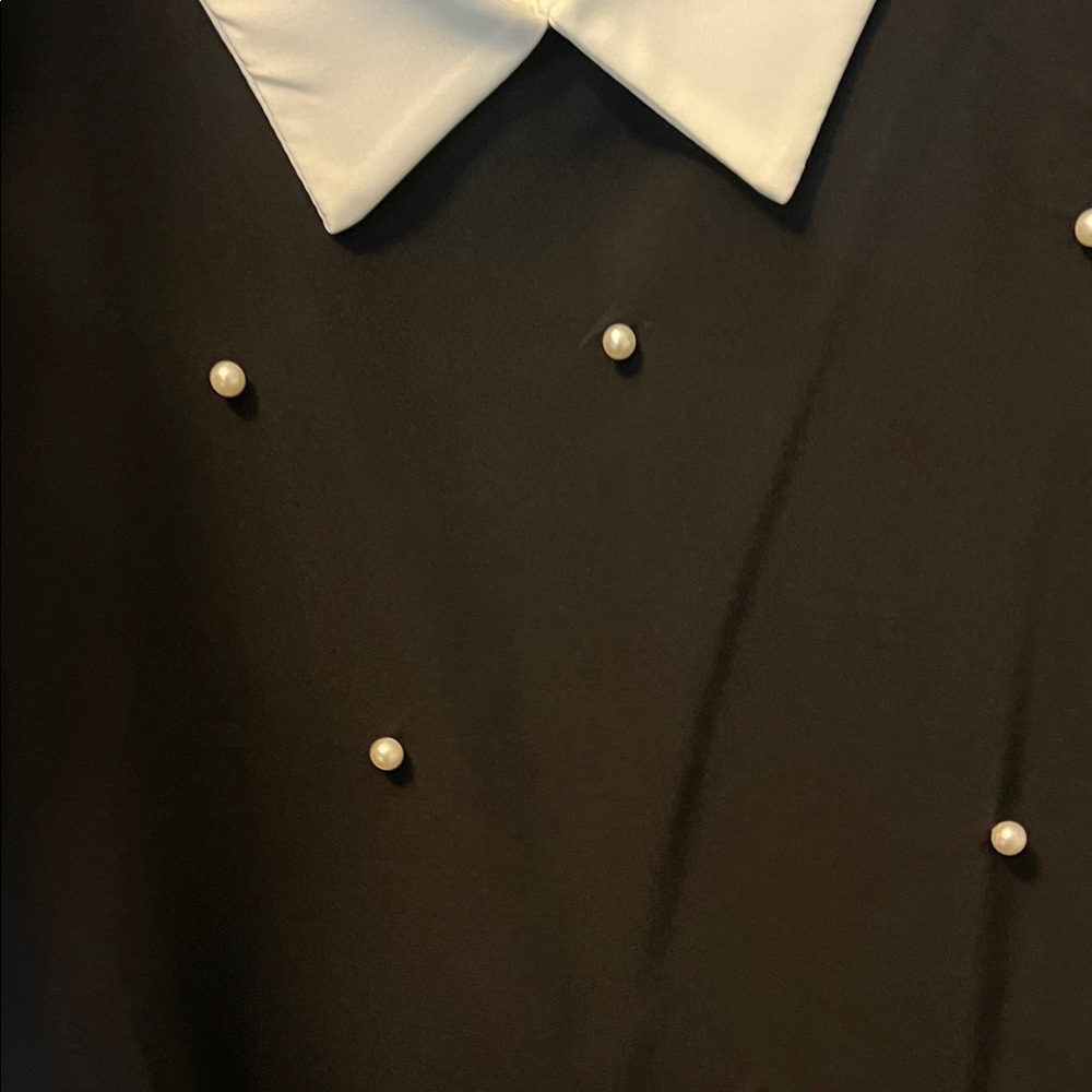 SHEIN Black Midi Dress with White Collar - Picture 6 of 6